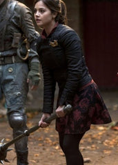 Jenna Coleman Doctor Who Black Leather Jacket