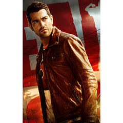 Jesse Metcalfe Dead Rising Watchtower Brown Biker Leather Jacket