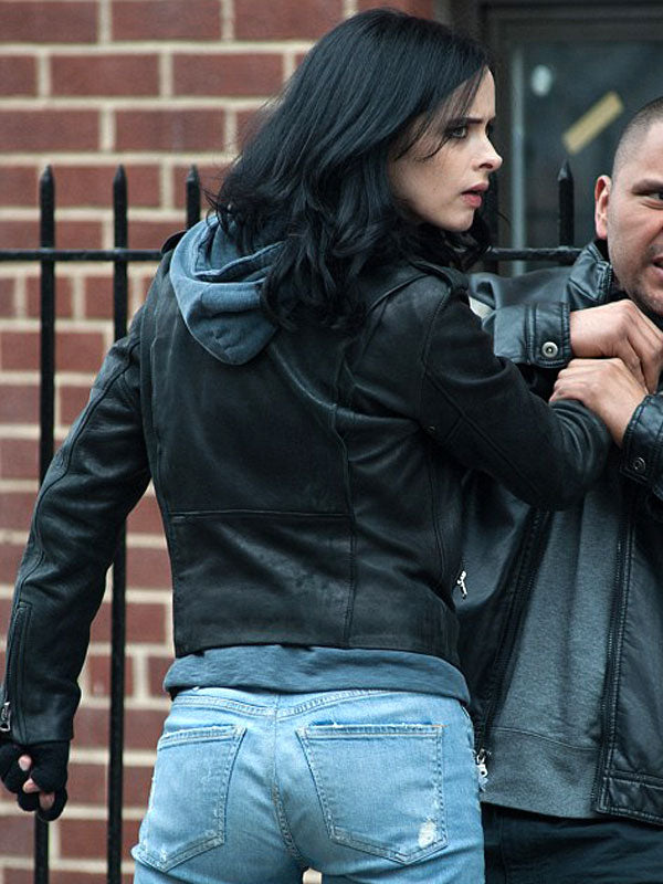 Jessica Jones Krysten Ritter Biker Leather Jacket Back