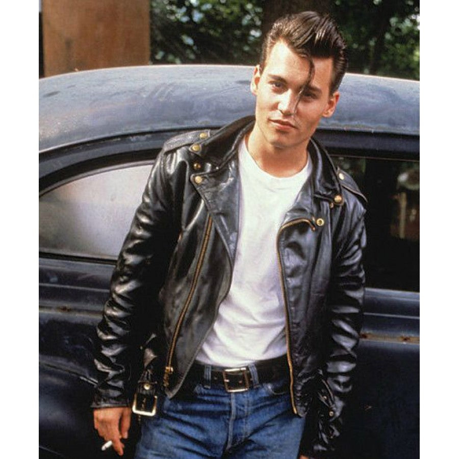 Johnny Depp Cry Baby Black Leather Jacket