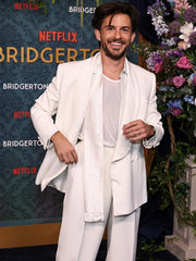 Bridgerton 2024 Premiere Jonathan Bailey White Suit