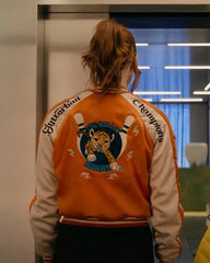 Karen Gillan Gunpowder Milkshake Satin Jacket – Sleek Assassin Style