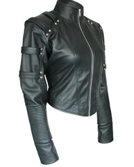 Katie Cassidy Canary Arrow Season 2 Black Leather Jacket