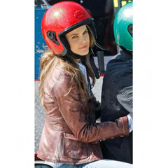 Keri Russell brown bedtime Stories Leather Jacket
