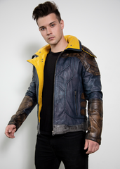 Zane Vault Hunter Borderlands Blue Leather Jacket