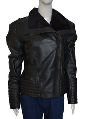 ASYMMETRICAL STYLE SHAWL COLLAR WOMEN BLACK JACKET