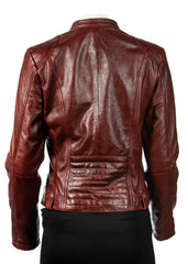 Ladies Biker Style Leather Jacket