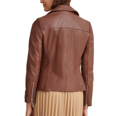 Leather Jacket with Metallic Details