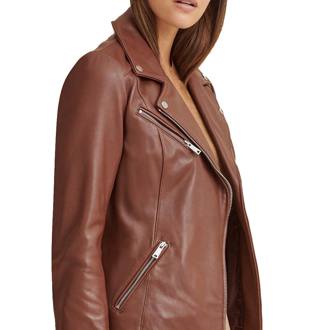 Leather Jacket with Metallic Details