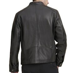 Leather Jacket with Zipper Pockets