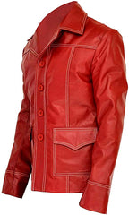 FC Brad Mayhem Red Leather Jacket For Men