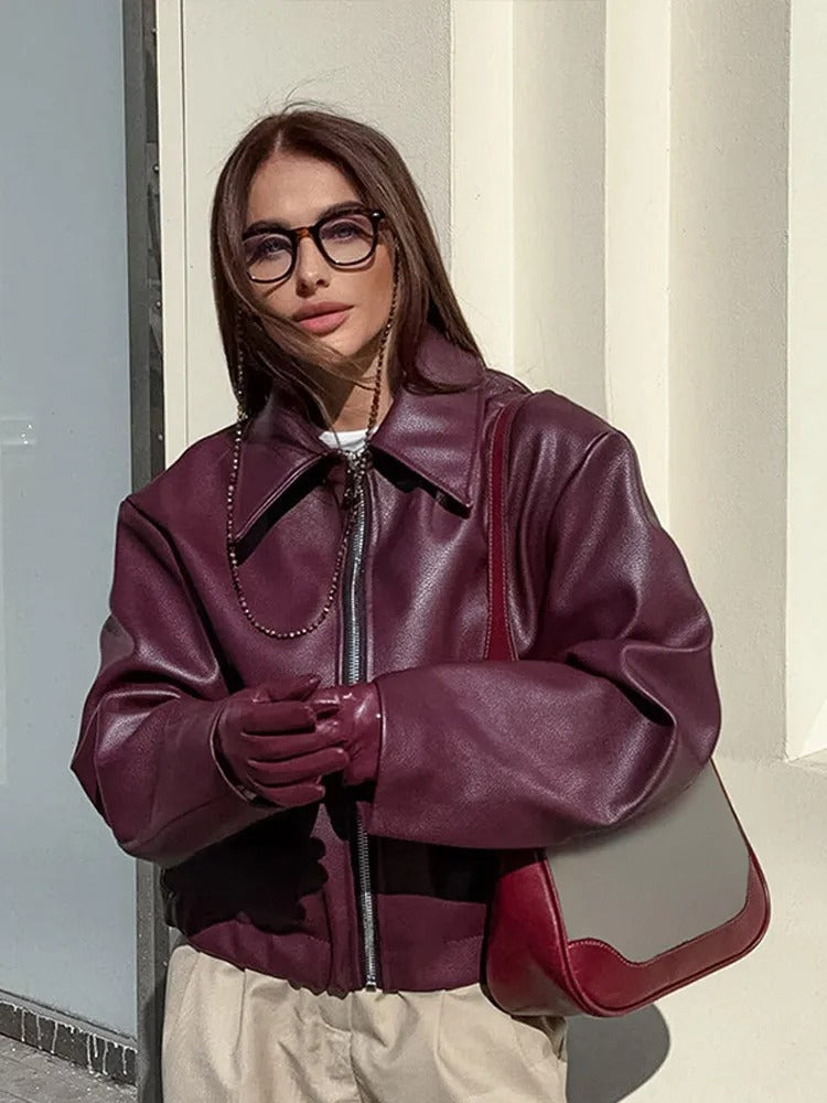 Burgundy Leather Jacket