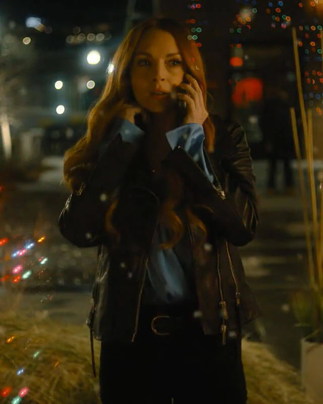 Lindsay Lohan Our Little Secret Biker Leather Jacket