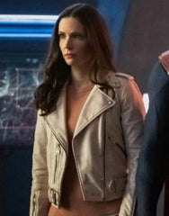 Superman and Lois Elizabeth Tulloch off White Leather Jacket