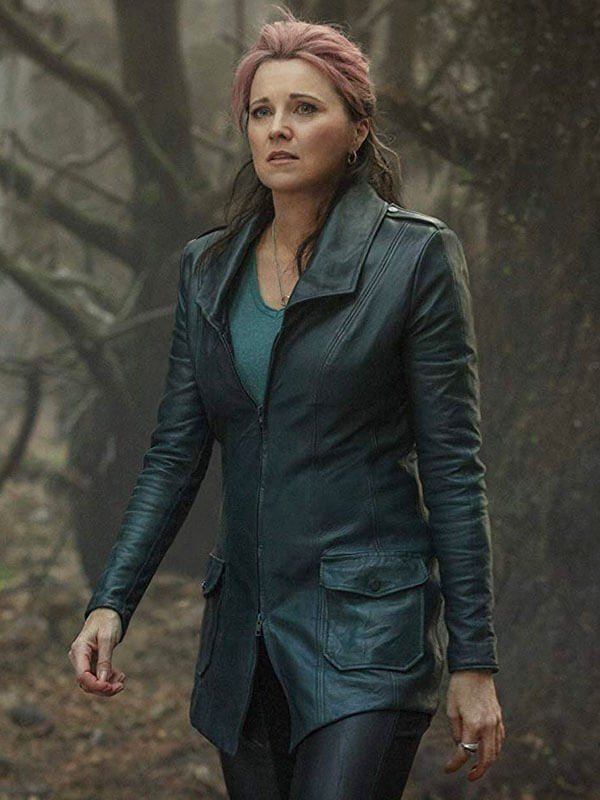 Lucy Lawless Leather Trench Coat