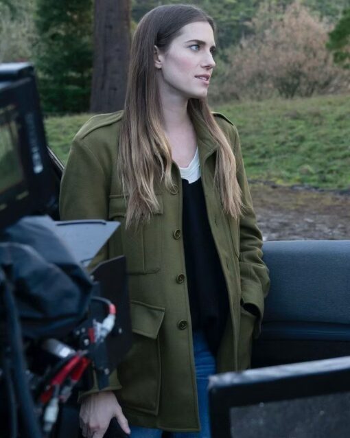 M3GAN-Allison-Williams-Green-Wool-Mid-Length-Coat