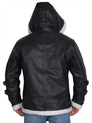 MENs B3 BOMBER SHEEPSKIN SHEARLING HOODIE JACKET