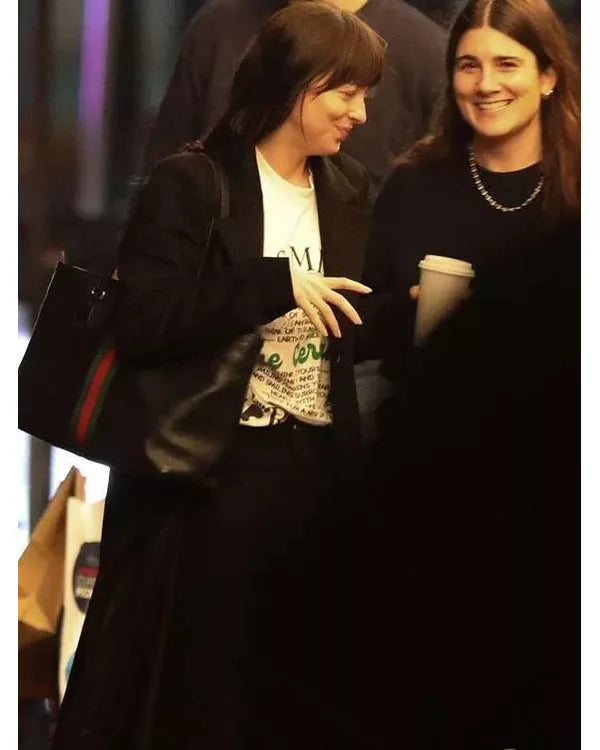 Madame Web 2024 Dakota Johnson Black Wool Coat