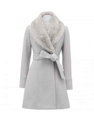 Nancy Drew Bess Wrap Fur Collar Coat