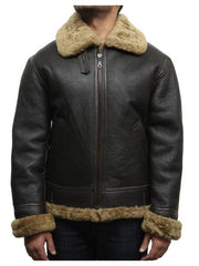 MEN AVIATOR B3 REAL SHEARLING SHEEPSKIN LEATHER JACKET