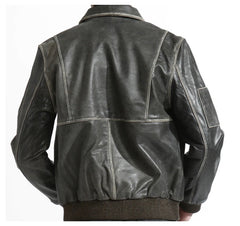 MEN BOMBER STYLE LEATHER JACKET