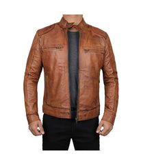 Men-Motorcycle-Brown-Leather-Jacket