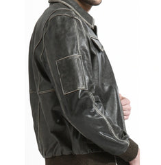 MEN BOMBER STYLE LEATHER JACKET