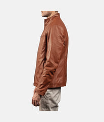 Men-motorcycle-tan-brown-leather-jacket