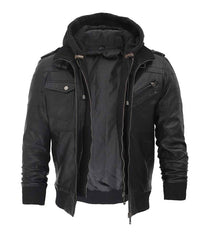 Men_lack_hooded_leather_jacket