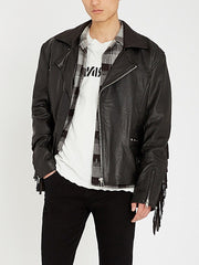 INSTYLE ARTISTIC FRINGED LEATHER JACKET