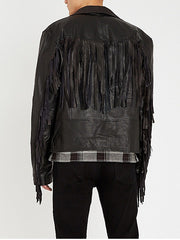 INSTYLE ARTISTIC FRINGED LEATHER JACKET