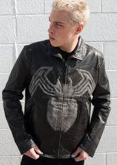 Men's Spider Venom Black Leather Jacket