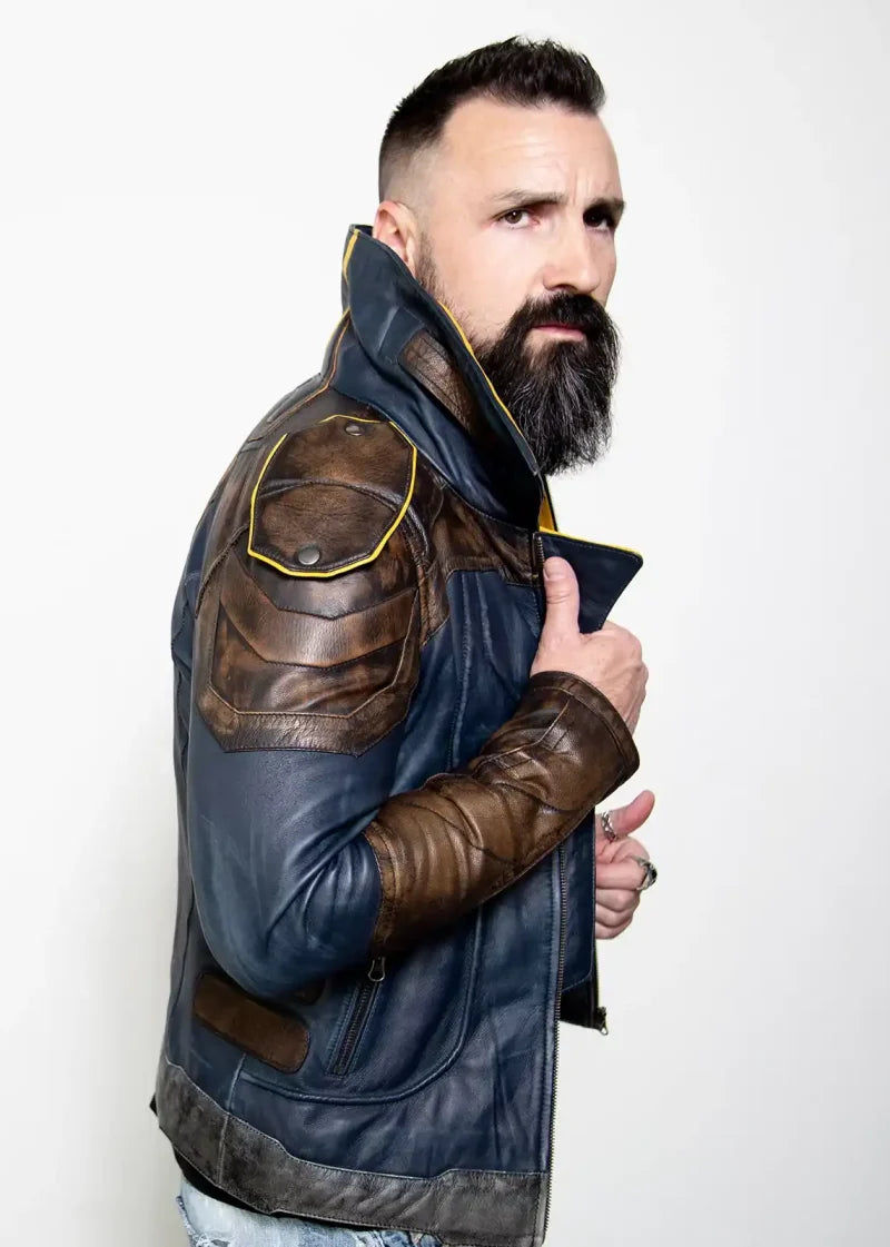 Mens Zane Vault Hunter Borderlands Real Leather Cosplay Jacket