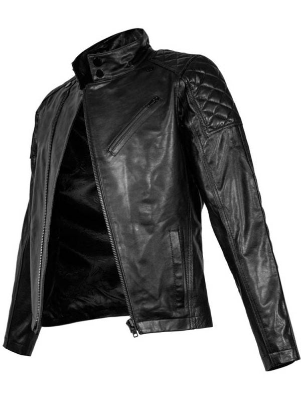 Metal Gear Solid V Big Boss Black Leather Biker Jacket