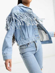 Landman 2024 Michelle Randolph Denim Fringe Jacket