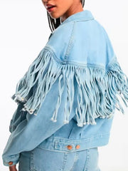 Landman 2024 Michelle Randolph Denim Fringe Jacket