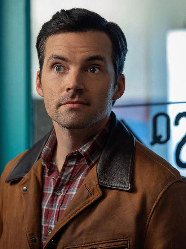 Ian Harding Our Little Secret 2024 Brown Leather Jacket