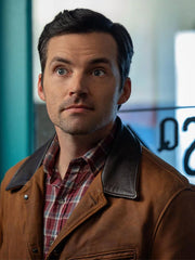 Ian Harding Our Little Secret 2024 Brown Leather Jacket