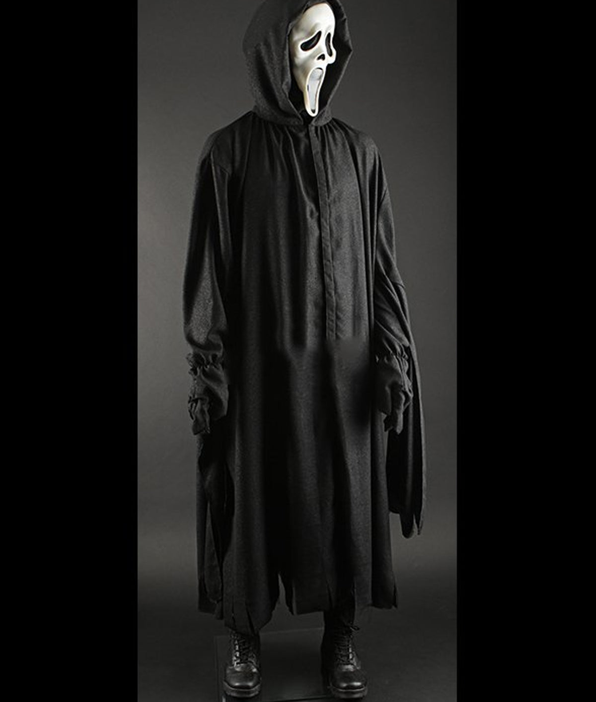 Movie Scream Ghost Black Hooded Cotton Long Coat