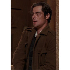  Mr Long Baugh Benicio Del Toro The Way of The Gun Brown Jacket