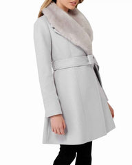 Nancy Drew Bess Wrap Fur Collar Coat