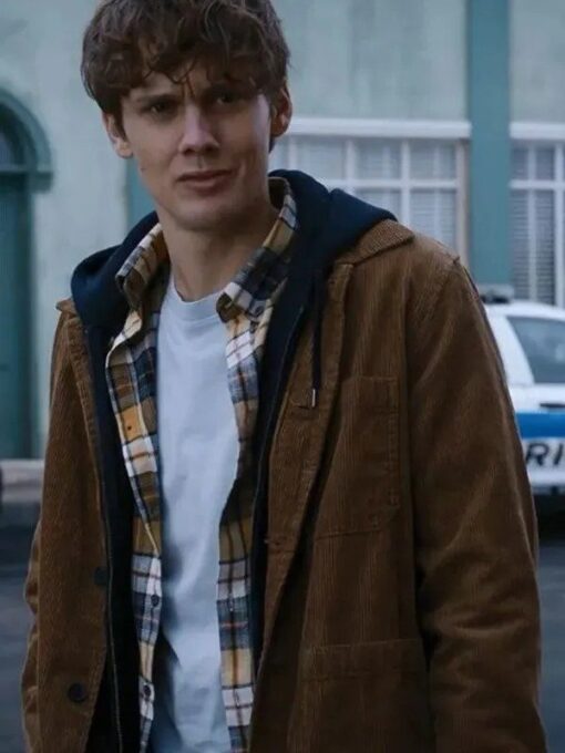 Netflix Movie Wednesday Tyler Galpin Brown Shirt Style Jacket