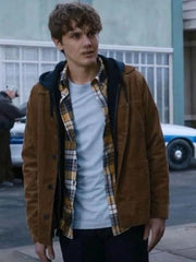 Netflix Movie Wednesday Tyler Galpin Brown Shirt Style Jacket