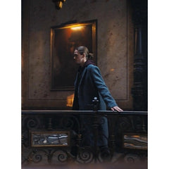 Netflix Movie Wednesday Xavier Thorpe Grey Wool Trench Coat