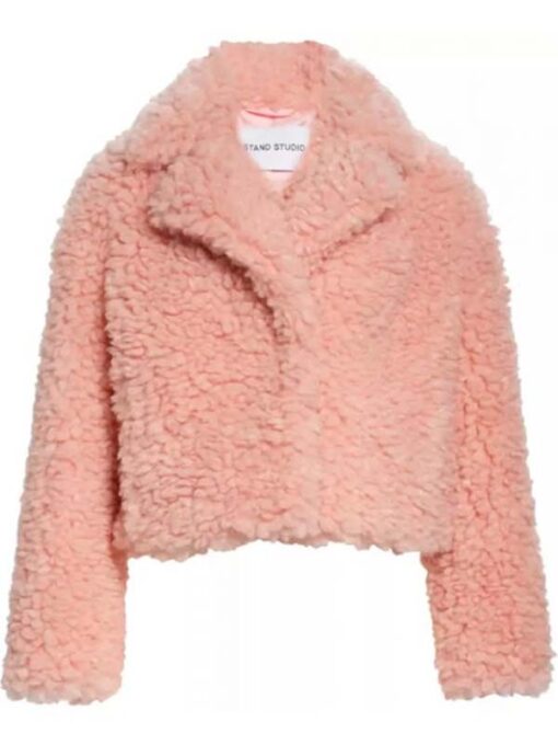 Netflix Series Wednesday Enid Sinclair Pink Fur Jacket