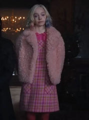 Netflix Series Wednesday Enid Sinclair Pink Fur Jacket