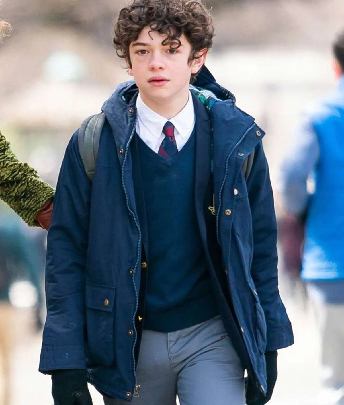 The Undoing Noah Jupe Blue Cotton Jacket