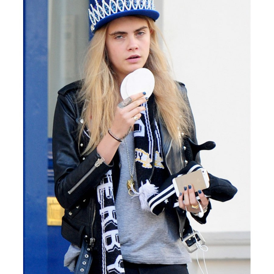 Paper Towns Film Cara Delevingne Black Leather Jacket