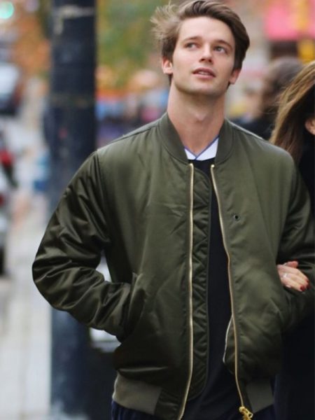 Patrick Schwarzenegger Olive Green Bomber Jacket
