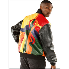 Pelle-Pelle-Orange-Plush-Picasso-Multi-Color-Bomber-Style-Jacket